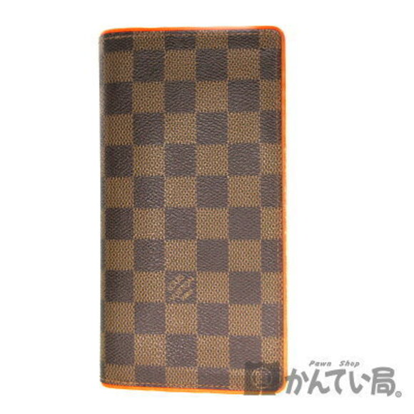 Louis Vuitton Portefeuille Brazza Ebene Brown Orange Long Wallet Accessory - Picture 1 of 6